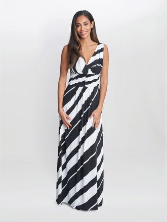 Gina Bacconi Womens Lorah Jersey Maxi Dress - Black - Size 14 UK