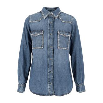 7 For All Mankind Camisa Western - Blouses & Shirts - Mujer - Azul - S