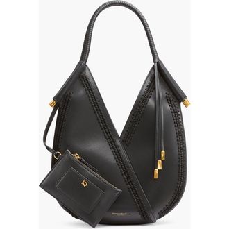 DKNY Baldwin Mini Crochet-Trimmed Shoulder Bag in Black at Nordstrom