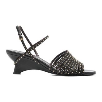 Khaite Drew Sandal W/ Studs 55 - female - Khaite - High Heel Sandals - Black - 4 UK - Shoes