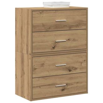 Berkfield Home Cabinets with 2 Drawers 2 pcs Artisan Oak 60x31x40 cm Engineered Wood in Brown | Size: 60 x 31 x 40 cm