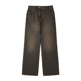 Patrizia Pepe Low-rise Wide-leg Jeans - Dames - Jeans - Bruin - Maat: W30 Katoen