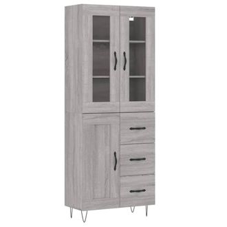Berkfield Home Highboard Grey Sonoma 69.5x34x180 cm Engineered Wood