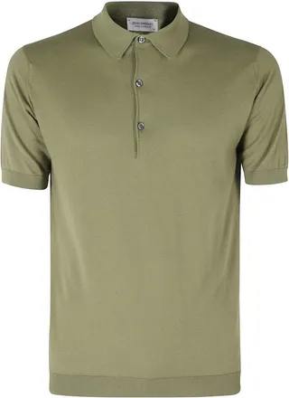 John Smedley Adrian Polo - Heren - Polos - Groen - XL - Katoen - Tops