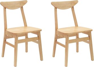 vidaXL Sillas De Comedor 2 Uds. Madera De Caucho S&oacute;lido Natural Vidaxl