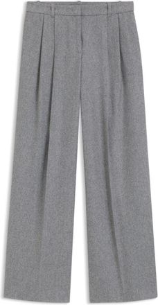 BOSS Wide-leg pants in melange flannel with front pleats