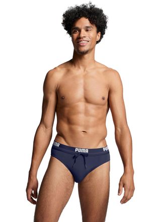 Puma Badeslip PUMA PUMA SWIM MEN LOGO SWIM BRIEF, Herren, Gr. XXL, N-Gr, blau (navy), Web, Obermaterial: 80% Polyester, 20% Elasthan, unifarben, Badehosen 