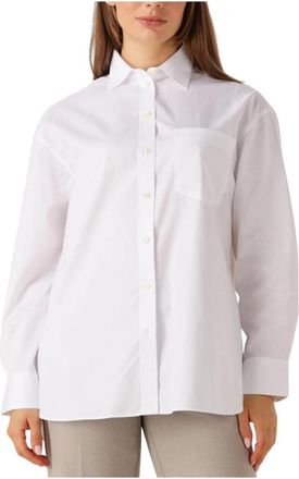 Selected Oversize LS Shirt voor Vrouwen - Dames - Overhemden - Wit - M - Katoen - Overhemden