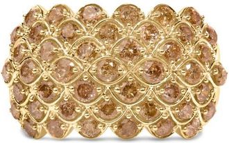 House of Brilliance 10K Yellow Gold 2.0 Cttw Brown Diamond Teardrop Design Cocktail Ring at Nordstrom, Size 7