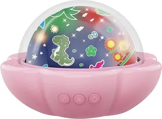 OEM L&aacute;mpara De Noche Con Proyector Infantil - L&aacute;mpara De Cielo Estrellado - Ambiente Para Dormitorio - Comodidad Visual - 13x13x9 Cm - Rosa