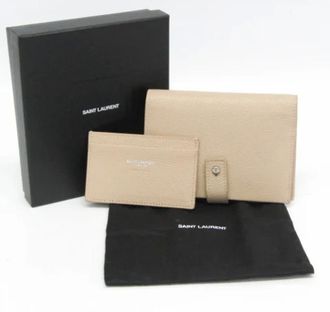 Saint Laurent Pre-owned Wallets, female, Beige, Size: ONE SIZE Pre-owned Vintage Leather Wallet