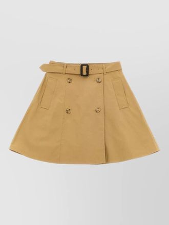 Burberry cotton twill double-breasted a-line skirt