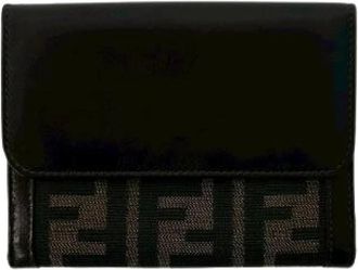 Fendi Pre-owned Wallets, female, Brown, Size: ONE SIZE Pre-owned Zucca Canvas Leather Wallet