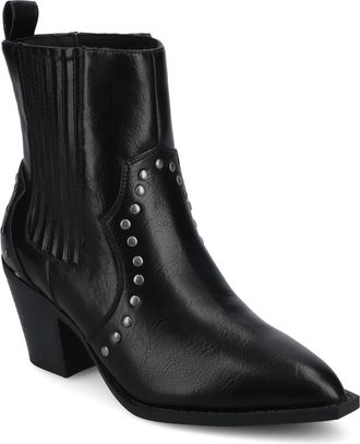 Journee Collection Womens Braylee Studded Western Ankle Booties