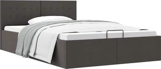 vidaXL Vidaxl - Cama Canap&eacute; Hidr&aacute;ulica De Almacenaje Sin Colch&oacute;n Gris 140x200cm