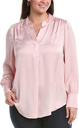 Anne Klein Plus Pleat Front Blouse