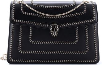 Bulgari Serpenti Forever Shoulder Bag Embellished Leather Medium
