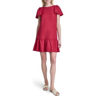 DKNY M&eacute;lange Flutter Sleeve Minidress in Red Signature at Nordstrom Rack, Size 12