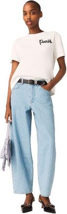 Maje T-shirt with embroidered Paris logo in White at Nordstrom, Size X-Small