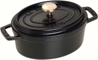 Staub Cocotte Ovalada, Hierro Fundido, Negro, 11 Cm
