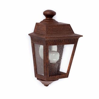 Netlighting Argot 1 Light Outdoor Wall Lantern Rust Brown IP44 E27