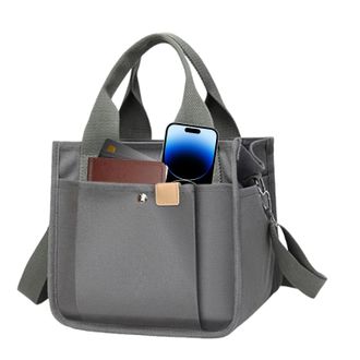 Generic Large Shopping Bag With Handle, Utility Bags With Shoulder Strap, Beach Bag For Women, Girls, School, Outdoor Travel, Picnic, Daily Travel, Grey, Cons