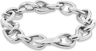 Calvin Klein Womens Sculptural Link Bracelet - Silver - OS
