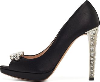 Miu Miu Pumps in raso con cristalli 120mm - Nero