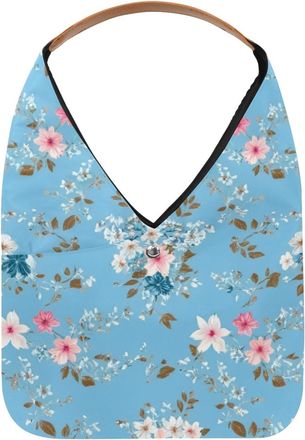 Generic Aesthetic Flower Reusable Lightweight Grocery Bags - Foldable Into Compact Pouch, Washable & Sturdy, Multipurpose for Shopping and Travel