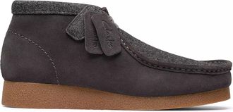 Clarks Wallabee Evo Boots, Dark Grey Combi Suede, Moccasin Style Chukka Boot with Crepe Sole (Dark Grey Combi, 10, UK Footwear Size System, Adult, Men, Numer