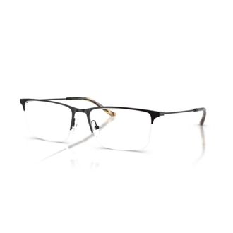 Emporio Armani 0ea1171 Rectangular Matte Black Metal Eyeglasses with Tortoiseshell Temples