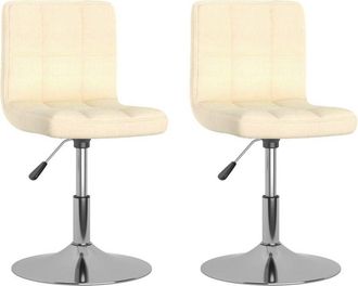 vidaXL Vidaxl - Sillas De Comedor Giratorias 2 Unidades Tela Color Crema