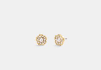 Coach Pav?? Tea Rose Stud Earrings