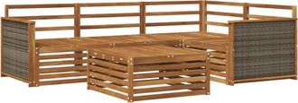 vidaXL Conjunto De Sof&aacute;s De Exterior 5 Uds. Natural Vidaxl