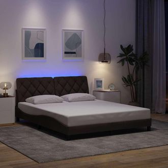 vidaXL Giroletto Con Led Senza Materasso 160x200 Cm Tessuto - Vidaxl