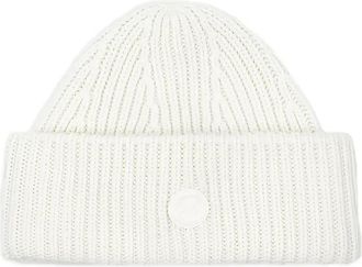 Yves Salomon Berretto a coste - Bianco