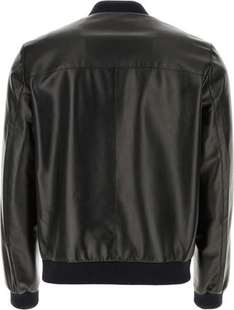 Prada Mens Nappa Leather Reversible Bomber Jacket Black Lambskin Poliammidericiclat