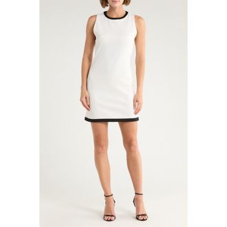 Alice & Olivia Wynell Sleeveless Sheath Dress in White/Black at Nordstrom Rack, Size 14