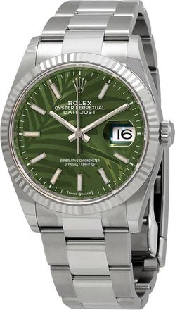 Rolex Datejust 36 Automatic Chronometer Green Palm Motif Watch 126234GNSPLMO