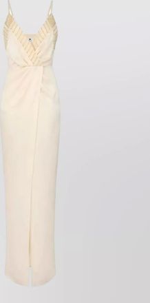 Elisabetta Franchi floor length dress front slit neckline