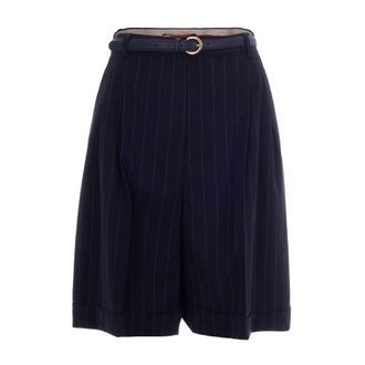 Max Mara Long Shorts - female - Max Mara Studio - Casual Shorts - Blue - 2XS - Shorts