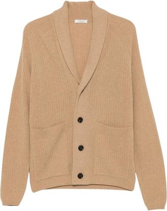 Paolo Pecora Cardigan - Heren - Truien - Beige - Maat: 2XL Zijde
