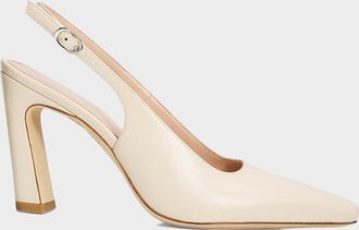 Stuart Weitzman 85mm Stassi Leather Slingback Pumps