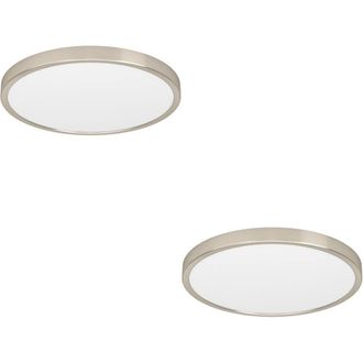 Loops 2 PACK Sleek Satin Nickel Round Ceiling Light for Stylish Indoor Space in Metallics