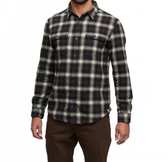 tentree Kapok Flannel Colville Shirt In Warm Oak/dusk Plaid