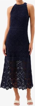 Fifteen Twenty Londyn Crochet Dress In Navy