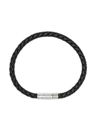 Tom Ford braided bracelet - men - Brass/Leather - M - Black