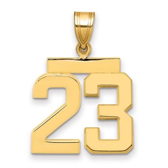 Diamond2Deal 14k Yellow Gold Medium Polished Number Charm Pendant