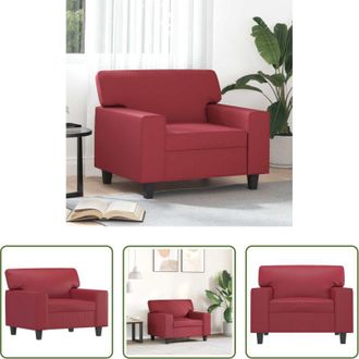 vidaXL Poltrona rossa - Poltrona Rosso Vino 60 cm in Similpelle