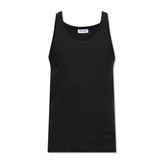 Dolce & Gabbana Sleeveless Tops, male, Black, Size: 2XL Tank top with logo